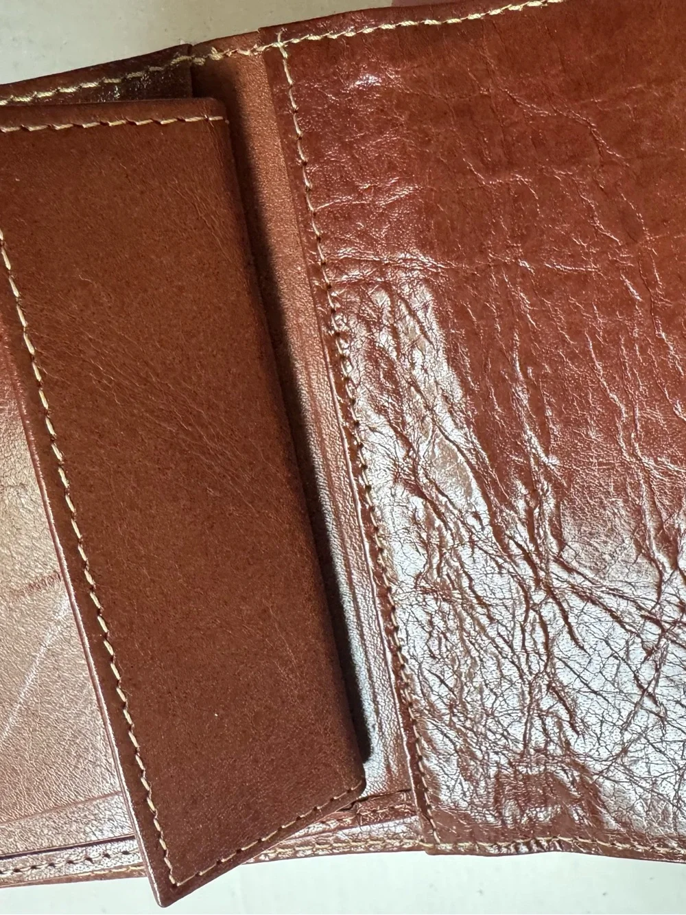 Dior Men’s Tan and Brown Ribbed Leather Wallet